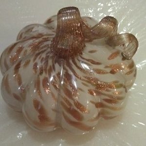 pumpkin glass  figurine  with led lighted